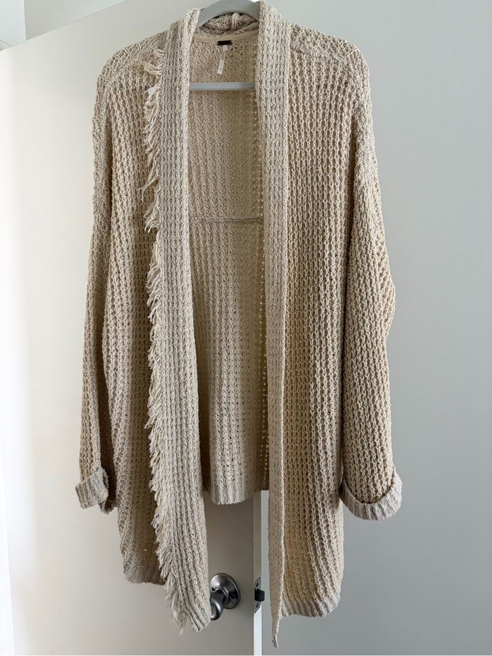 Free People Cream Crochet Sweater